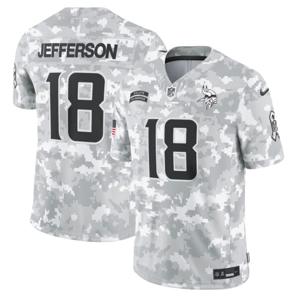 Justin Jefferson Minnesota Vikings Nike 2024 Salute To Service Limited Jersey Arctic Camo