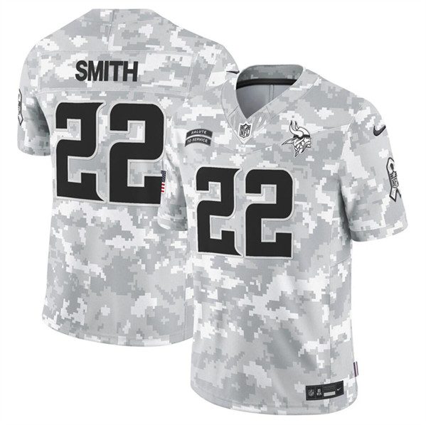 Minnesota Vikings #22 Harrison Smith Arctic Camo 2024 FUSE Salute To Service Limited Football Stitched Jersey