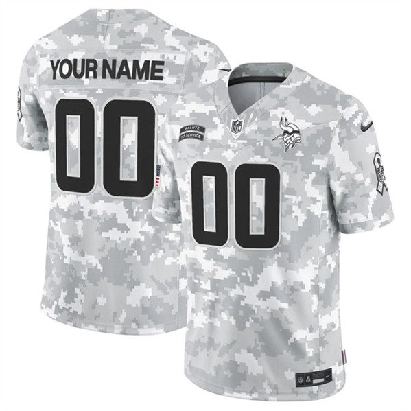 Minnesota Vikings Active Player Custom 2024 FUSE Arctic Camo Salute To Service Limited Stitched Jersey