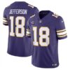 Minnesota Vikings #18 Justin Jefferson Purple 2024 FUSE Throwback With 2 Star C Patch Vapor Limited Stitched Jersey