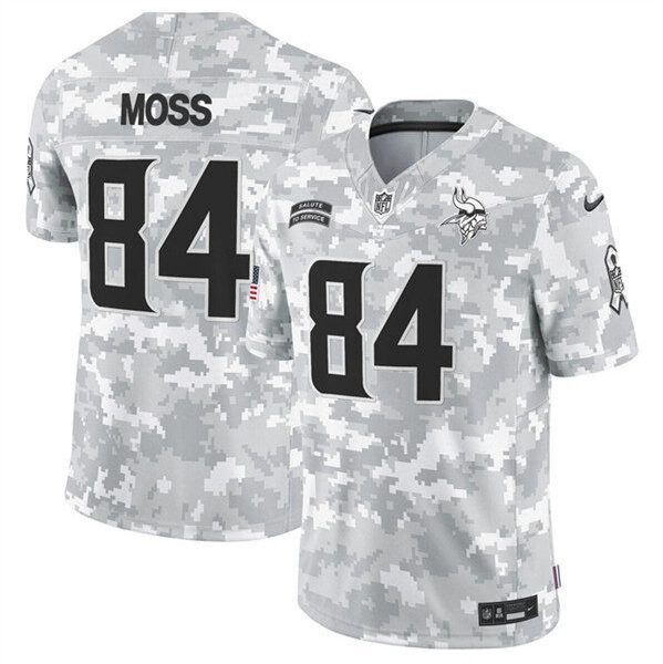 Minnesota Vikings #84 Randy Moss Arctic Camo 2024 FUSE Salute To Service Limited Football Stitched Jersey