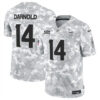 Minnesota Vikings #14 Sam Darnold Arctic Camo 2024 FUSE Salute To Service Limited Football Stitched Jersey