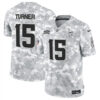 Minnesota Vikings #15 Dallas Turner Arctic Camo 2024 FUSE Salute To Service Limited Football Stitched Jersey
