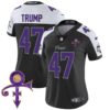 Women’s Minnesota Vikings 2024 Prince Vapor Limited Jersey – All Stitched – Black Alternate – Donald Trump