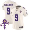 Women’s Minnesota Vikings 2024 Prince Vapor Limited Jersey – All Stitched – Cream – J.J. McCarthy