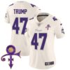 Women’s Minnesota Vikings 2024 Prince Vapor Limited Jersey – All Stitched – Cream – Donald Trump