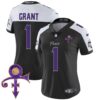 Women’s Minnesota Vikings 2024 Prince Vapor Limited Jersey – All Stitched – Black Alternate – Bud Grant