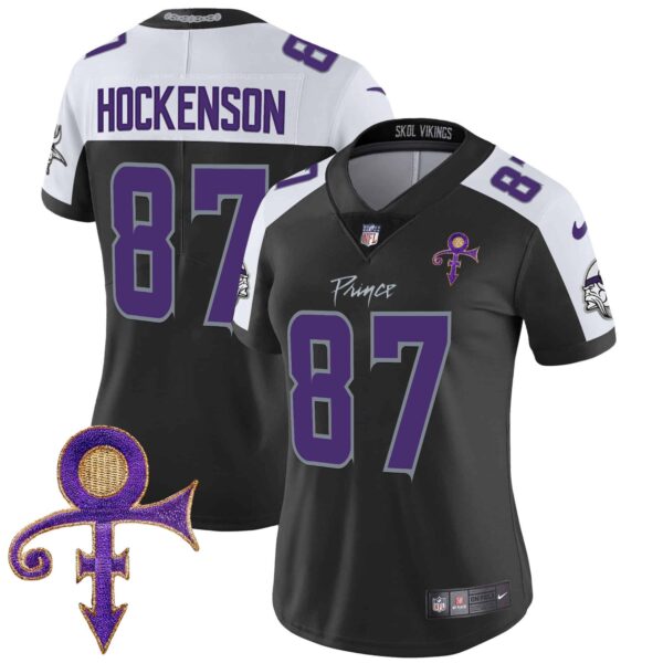 Women’s Minnesota Vikings 2024 Prince Vapor Limited Jersey – All Stitched – Black Alternate – T.J. Hockenson