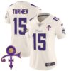 Women’s Minnesota Vikings 2024 Prince Vapor Limited Jersey – All Stitched – Cream – Dallas Turner