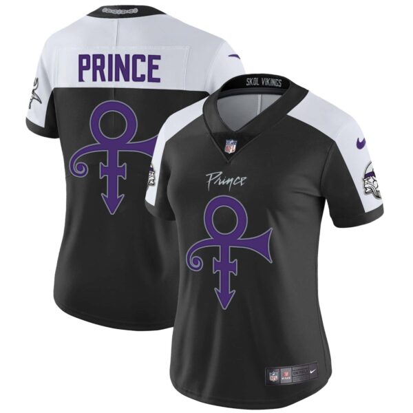 Women’s Minnesota Vikings 2024 Prince Vapor Limited Jersey – All Stitched – Black Alternate – Prince