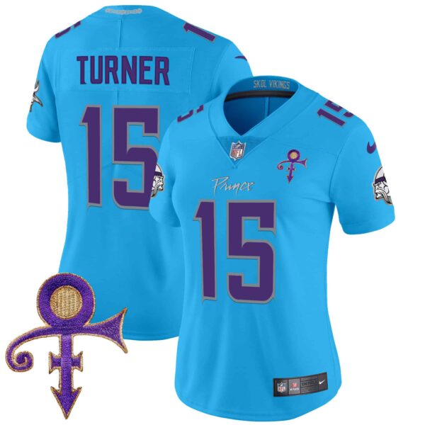 Women’s Minnesota Vikings 2024 Prince Vapor Limited Jersey – All Stitched – Light Blue – Dallas Turner