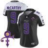 Women’s Minnesota Vikings 2024 Prince Vapor Limited Jersey – All Stitched – Black Alternate – J.J. McCarthy