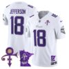 Men’s Minnesota Vikings 2024 Prince Vapor Limited Jersey V2 – All Stitched – White Limited – Justin Jefferson