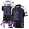 Men’s Minnesota Vikings 2024 Prince Vapor Limited Jersey V2 – All Stitched – Black Alternate – Justin Jefferson