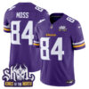 Men’s Minnesota Vikings King Of The North Patch Vapor Limited Jersey – All Stitched – Purple – Randy Moss