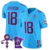 Men’s Minnesota Vikings 2024 Prince Vapor Limited Jersey V2 – All Stitched – Light Blue – Justin Jefferson
