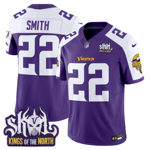 Men’s Minnesota Vikings King Of The North Patch Vapor Limited Jersey – All Stitched – Purple Alternate – Harrison Smith
