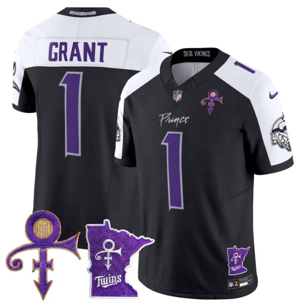 Men’s Minnesota Vikings 2024 Prince Vapor Limited Jersey V2 – All Stitched – Black Alternate – Bud Grant
