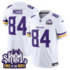Men’s Minnesota Vikings King Of The North Patch Vapor Limited Jersey – All Stitched – White – Randy Moss