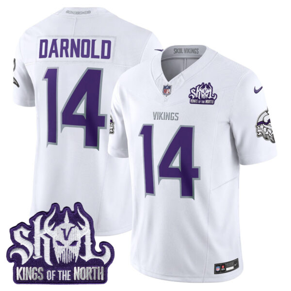 Men’s Minnesota Vikings King Of The North Patch Vapor Limited Jersey – All Stitched – Winter Warrior – Sam Darnold
