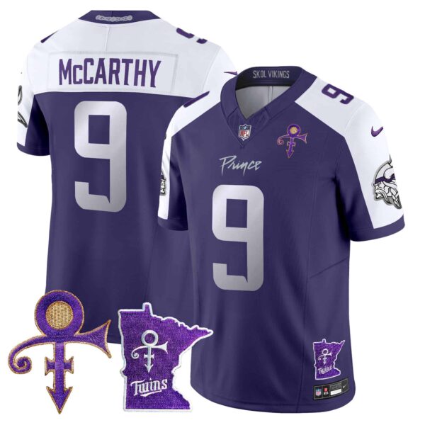 Men’s Minnesota Vikings 2024 Prince Vapor Limited Jersey V2 – All Stitched – Purple Alternate – J.J. McCarthy