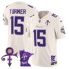 Men’s Minnesota Vikings 2024 Prince Vapor Limited Jersey V2 – All Stitched – Cream – Dallas Turner