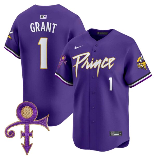 Men’s Minnesota Vikings Prince Patch Vapor Premier Limited Jersey – All Stitched – Purple – Bud Grant
