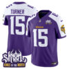 Men’s Minnesota Vikings King Of The North Patch Vapor Limited Jersey – All Stitched – Purple Alternate – Dallas Turner