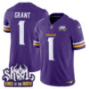 Men’s Minnesota Vikings King Of The North Patch Vapor Limited Jersey – All Stitched – Purple – Bud Grant