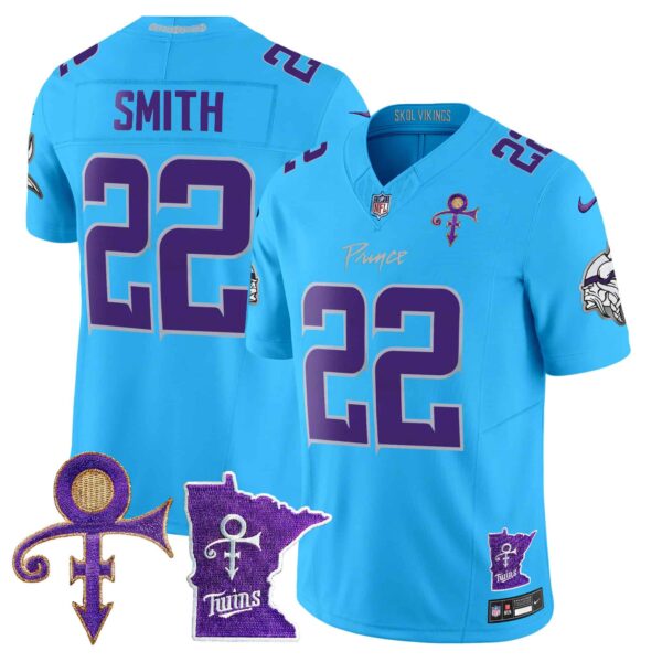 Men’s Minnesota Vikings 2024 Prince Vapor Limited Jersey V2 – All Stitched – Light Blue – Harrison Smith