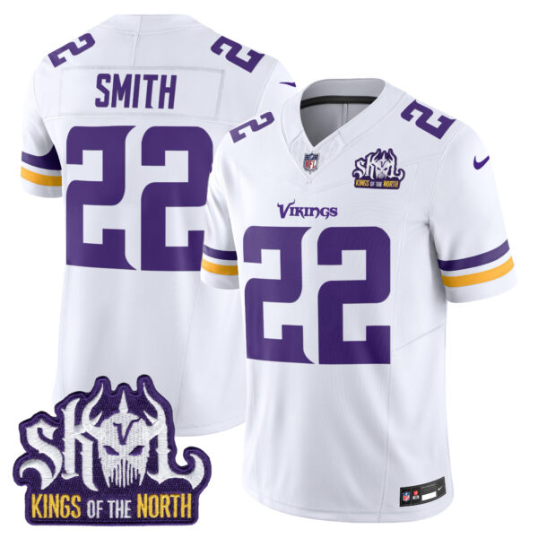 Men’s Minnesota Vikings King Of The North Patch Vapor Limited Jersey – All Stitched – White – Harrison Smith