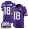 Men’s Minnesota Vikings King Of The North Patch Vapor Limited Jersey – All Stitched – Purple – Justin Jefferson