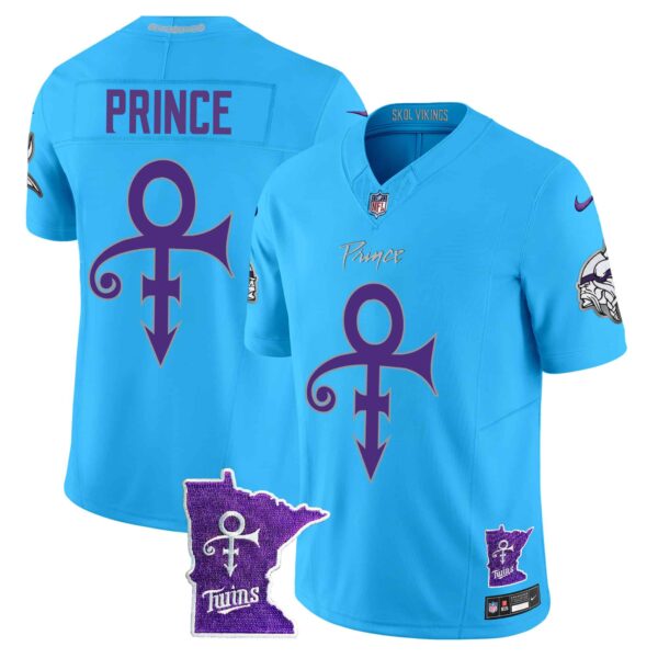 Men’s Minnesota Vikings 2024 Prince Vapor Limited Jersey V2 – All Stitched – Light Blue – Prince
