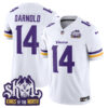 Men’s Minnesota Vikings King Of The North Patch Vapor Limited Jersey – All Stitched – White – Sam Darnold