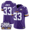 Men’s Minnesota Vikings King Of The North Patch Vapor Limited Jersey – All Stitched – Purple – Aaron Jones