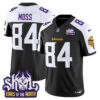Men’s Minnesota Vikings King Of The North Patch Vapor Limited Jersey – All Stitched – Black Alternate – Randy Moss