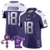 Men’s Minnesota Vikings 2024 Prince Vapor Limited Jersey V2 – All Stitched – Purple Alternate – Justin Jefferson