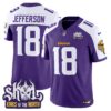 Men’s Minnesota Vikings King Of The North Patch Vapor Limited Jersey – All Stitched – Purple Alternate – Justin Jefferson