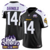 Men’s Minnesota Vikings King Of The North Patch Vapor Limited Jersey – All Stitched – Black Alternate – Sam Darnold