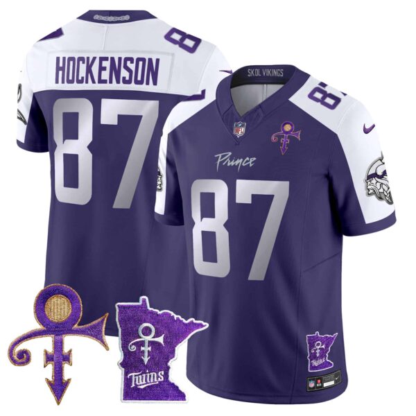 Men’s Minnesota Vikings 2024 Prince Vapor Limited Jersey V2 – All Stitched – Purple Alternate – T.J. Hockenson