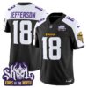 Men’s Minnesota Vikings King Of The North Patch Vapor Limited Jersey – All Stitched – Black Alternate – Justin Jefferson