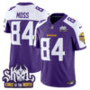 Men’s Minnesota Vikings King Of The North Patch Vapor Limited Jersey – All Stitched – Purple Alternate – Randy Moss
