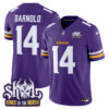 Men’s Minnesota Vikings King Of The North Patch Vapor Limited Jersey – All Stitched – Purple – Sam Darnold