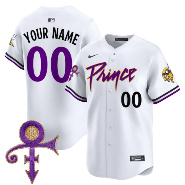 Minnesota Vikings Prince Patch Vapor Premier Limited Custom Jersey – All Stitched – Youth – White