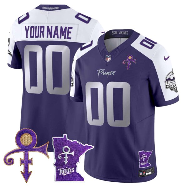 Minnesota Vikings 2024 Prince Vapor Limited Custom Jersey V2 – All Stitched – Youth – Purple Alternate