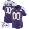 Vikings Bud Grant Patch Classic Limited Custom Jersey – All Stitched – Women – Alternate