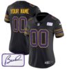 Vikings Bud Grant Patch Classic Limited Custom Jersey – All Stitched – Women – Black