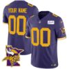 Vikings Bud Grant Patch Classic Limited Custom Jersey V5 – All Stitched – Men – Color Rush