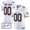 Vikings Bud Grant Patch Classic Limited Custom Jersey V6 – All Stitched – Youth – White