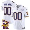 Vikings Bud Grant Patch Classic Limited Custom Jersey V5 – All Stitched – Men – White